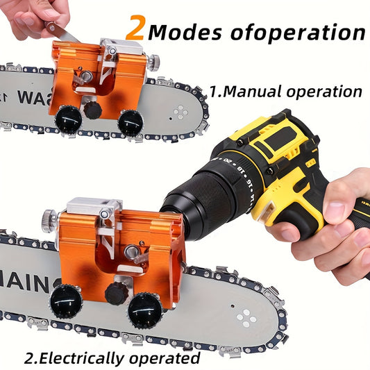 Versatile Chain Saw Sharpening Kit with Dual-Headed Carbide Grinders - Fits 4" to 22" Saws, Compatible with Manual & Electric Tools