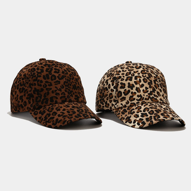 Baseball Cap Leopard Print Adjustable  - Dome Style, Sun Protection, Windproof, All Seasons Hat